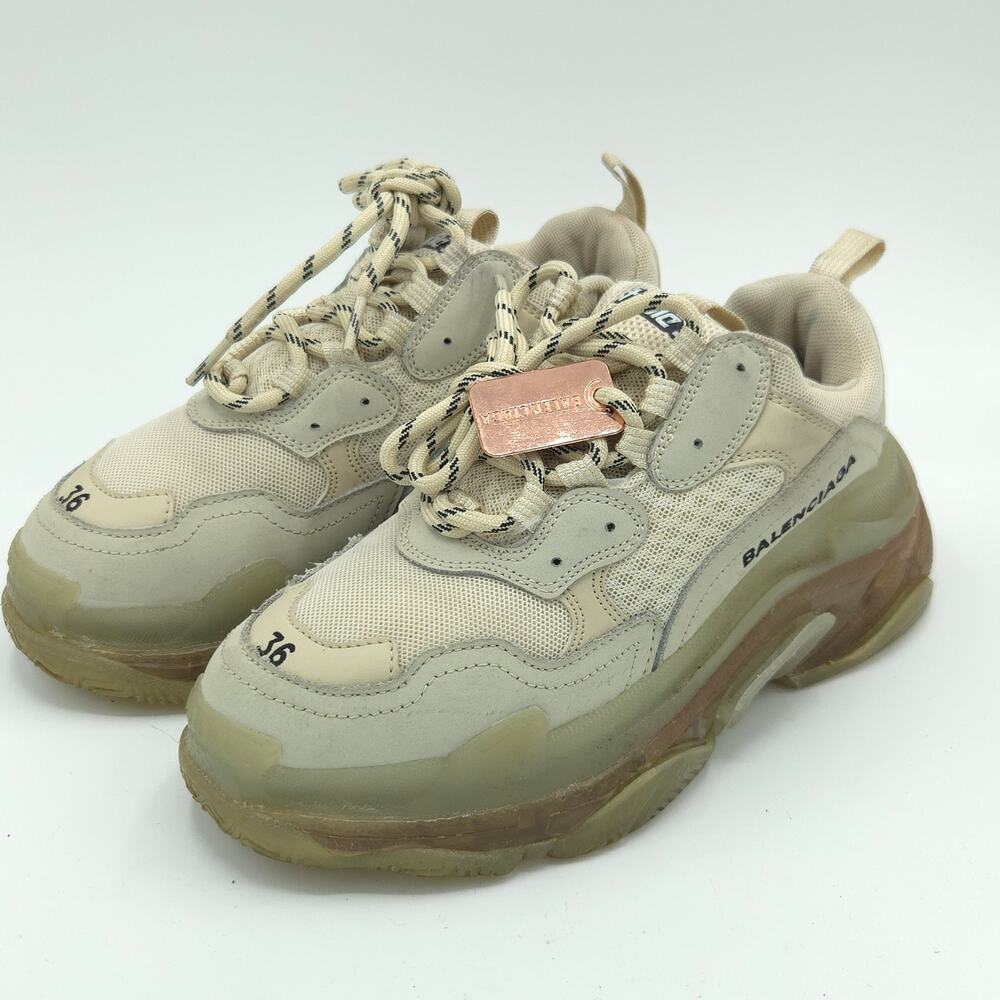 Balenciaga Triple S Women's Size 6.5 36 Chunky Beige Tan